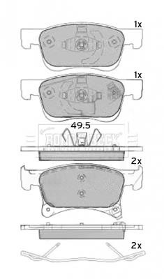 Borg & beck BBP2537 Brake Pad Set, disc brake BBP2537