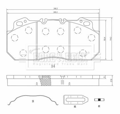 Borg & beck BBP33012HD Brake Pad Set, disc brake BBP33012HD