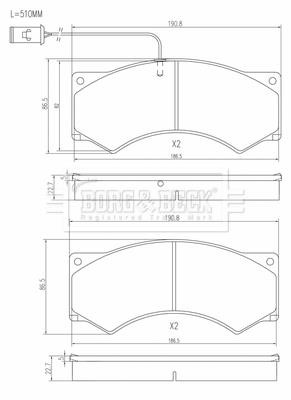 Borg & beck BBP33019 Brake Pad Set, disc brake BBP33019