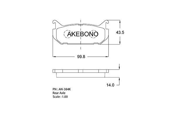 Akebono AN-384K Brake Pad Set, disc brake AN384K
