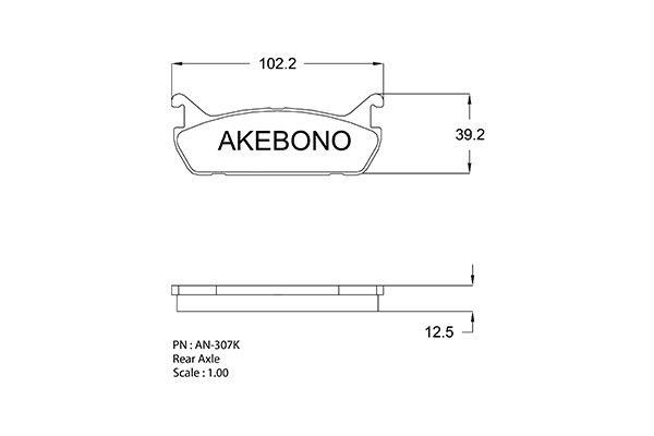 Akebono AN-307K Brake Pad Set, disc brake AN307K