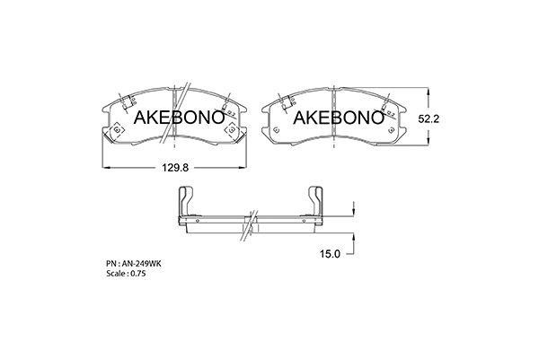 Akebono AN-249WK Brake Pad Set, disc brake AN249WK