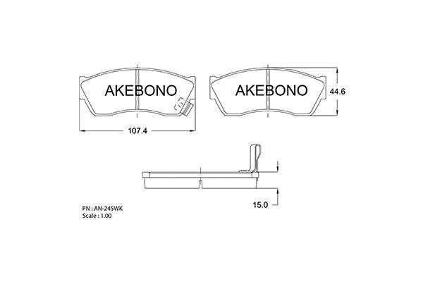 Akebono AN-245WK Brake Pad Set, disc brake AN245WK