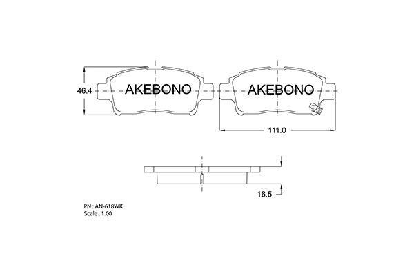 Akebono AN-618WK Brake Pad Set, disc brake AN618WK