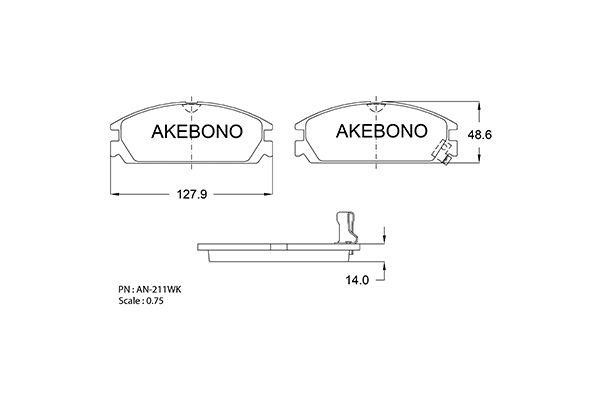 Akebono AN211WK Brake Pad Set, disc brake AN211WK