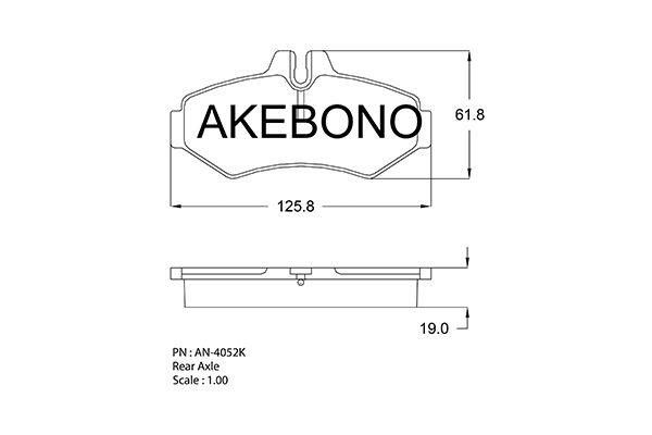 Akebono AN-4052K Brake Pad Set, disc brake AN4052K