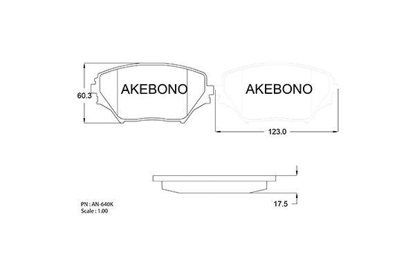 Akebono AN-640K Brake Pad Set, disc brake AN640K