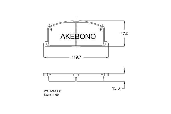 Akebono AN-113K Brake Pad Set, disc brake AN113K