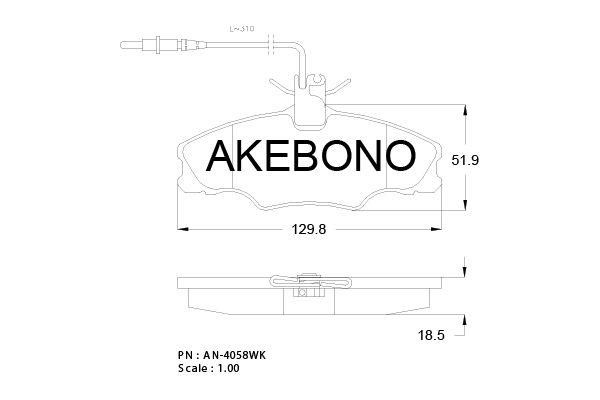 Akebono AN-4058WK Brake Pad Set, disc brake AN4058WK