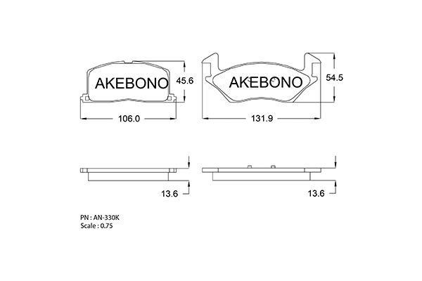 Akebono AN-330K Brake Pad Set, disc brake AN330K