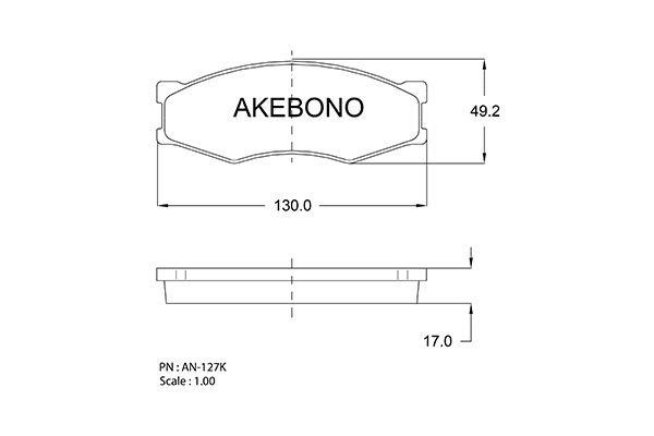 Akebono AN-127K Brake Pad Set, disc brake AN127K