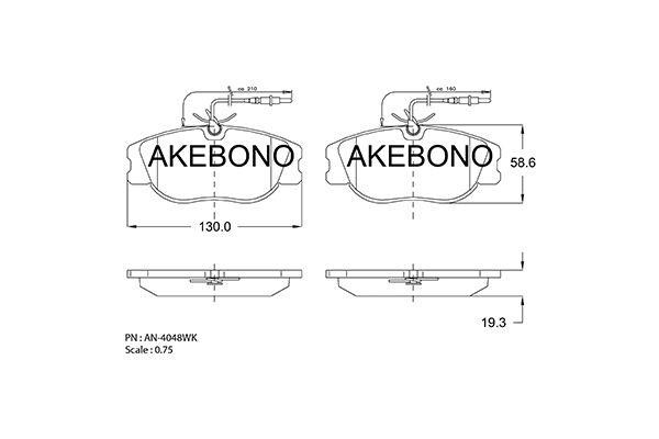 Akebono AN-4048WK Brake Pad Set, disc brake AN4048WK