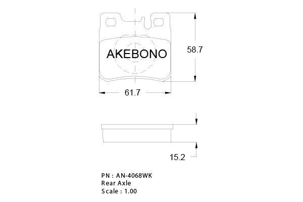 Akebono AN-4068WK Brake Pad Set, disc brake AN4068WK