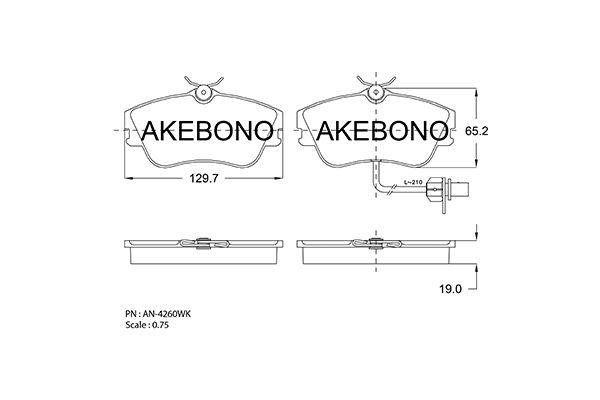 Akebono AN-4260WK Brake Pad Set, disc brake AN4260WK