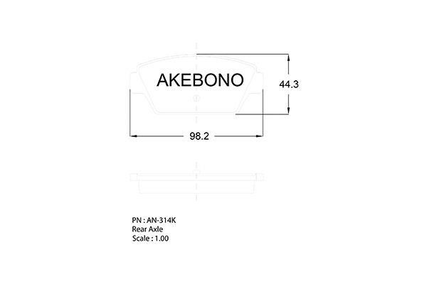 Akebono AN314K Brake Pad Set, disc brake AN314K