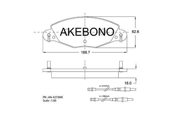 Akebono AN-4273WK Brake Pad Set, disc brake AN4273WK