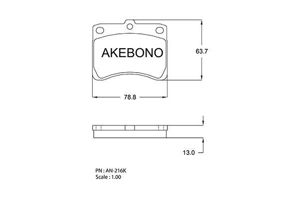 Akebono AN-216K Brake Pad Set, disc brake AN216K