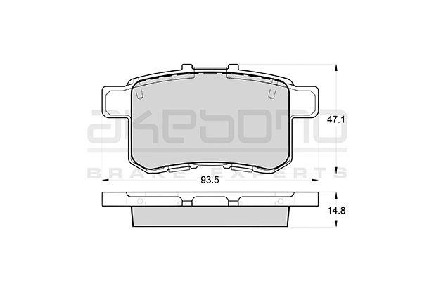 Akebono AN-740WK Brake Pad Set, disc brake AN740WK