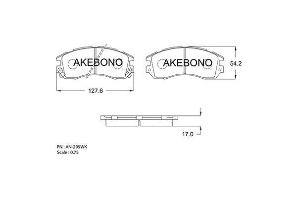 Akebono AN-295WK Brake Pad Set, disc brake AN295WK