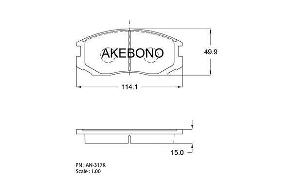 Akebono AN-317K Brake Pad Set, disc brake AN317K