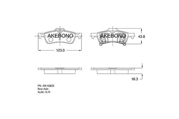 Akebono AN-4282K Brake Pad Set, disc brake AN4282K