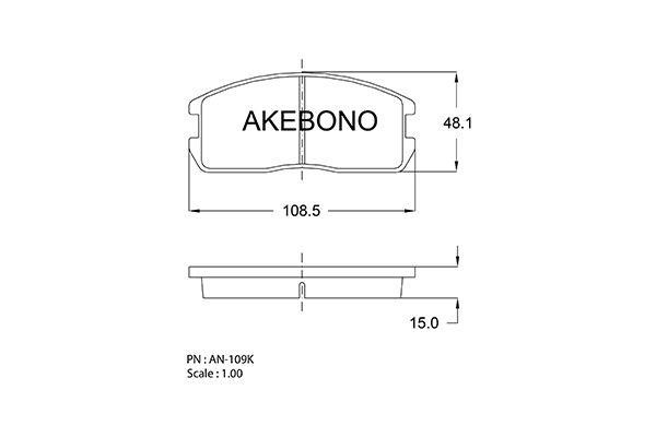 Akebono AN109K Front disc brake pads, set AN109K