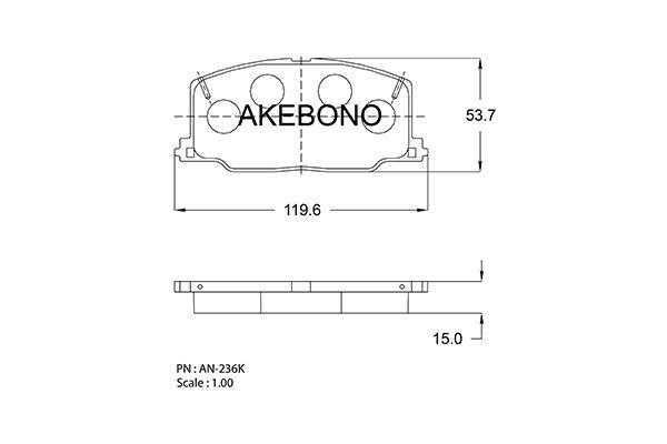 Akebono AN236K Brake Pad Set, disc brake AN236K