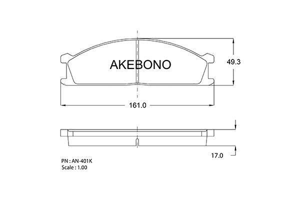 Akebono AN-401K Brake Pad Set, disc brake AN401K