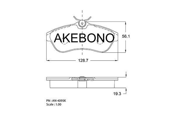 Akebono AN-4095K Brake Pad Set, disc brake AN4095K