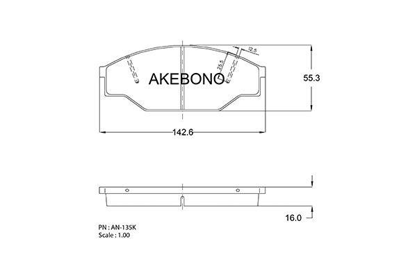 Akebono AN-135KE Brake Pad Set, disc brake AN135KE