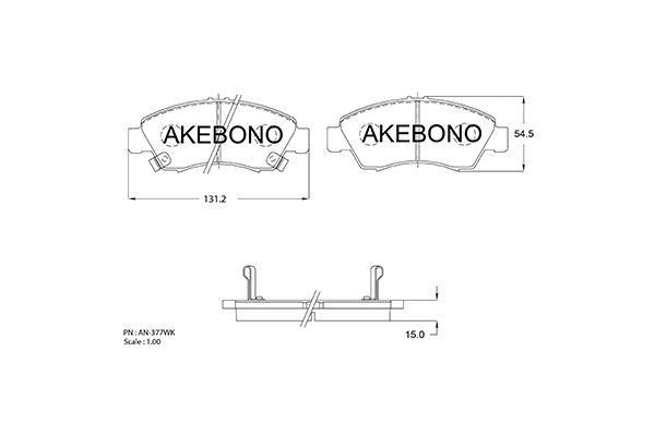 Akebono AN-377WKE Brake Pad Set, disc brake AN377WKE