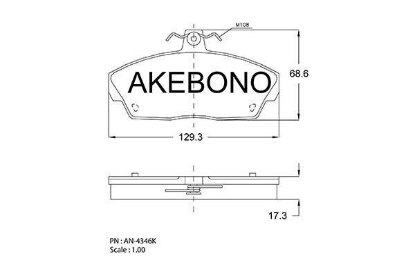 Akebono AN-4346KE Brake Pad Set, disc brake AN4346KE