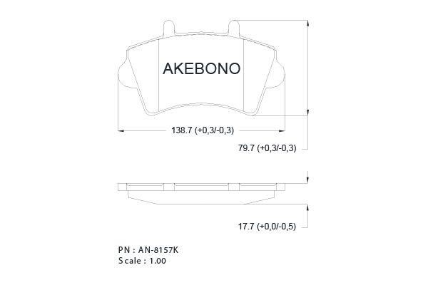 Akebono AN-8157KE Brake Pad Set, disc brake AN8157KE