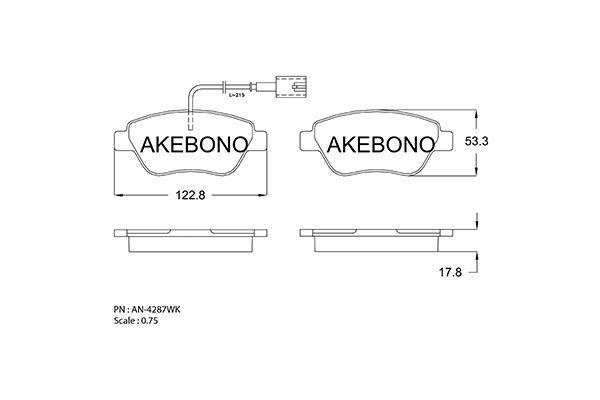 Akebono AN-4287WK Brake Pad Set, disc brake AN4287WK