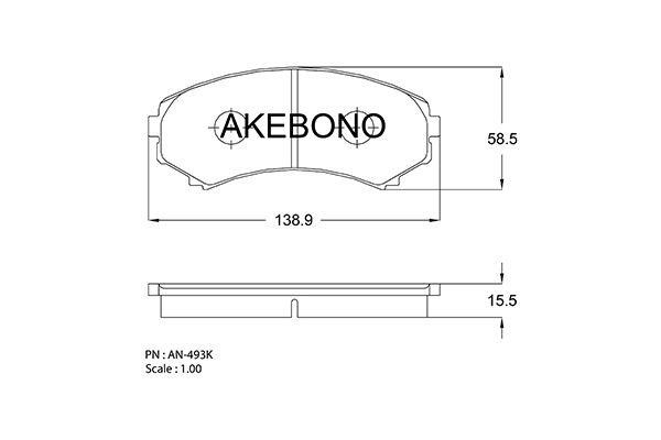 Akebono AN-493KE Brake Pad Set, disc brake AN493KE