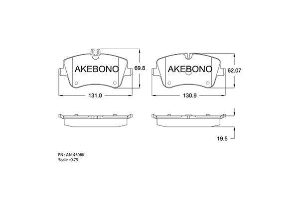 Akebono AN-4508K Brake Pad Set, disc brake AN4508K