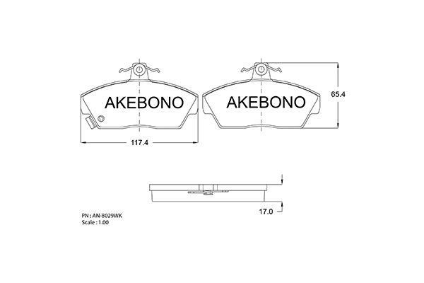 Akebono AN-8029WKE Brake Pad Set, disc brake AN8029WKE