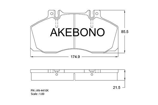 Akebono AN-4410K Brake Pad Set, disc brake AN4410K