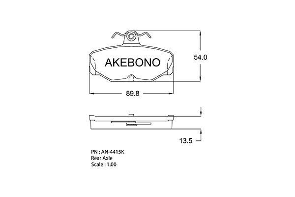 Akebono AN-4415K Brake Pad Set, disc brake AN4415K