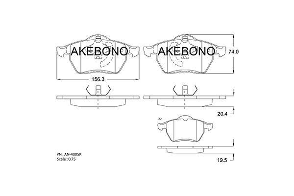 Akebono AN-4005KE Brake Pad Set, disc brake AN4005KE