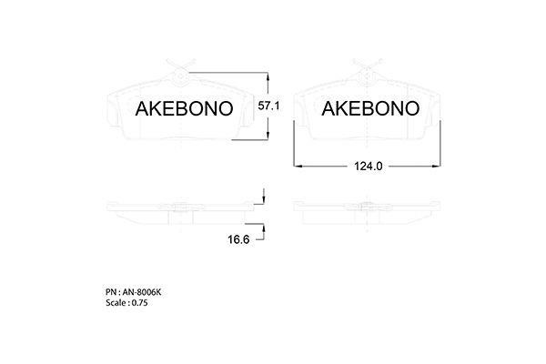 Akebono AN-8006KE Brake Pad Set, disc brake AN8006KE