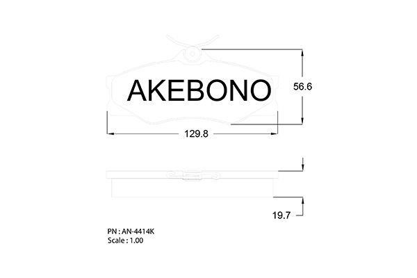 Akebono AN-4414K Brake Pad Set, disc brake AN4414K