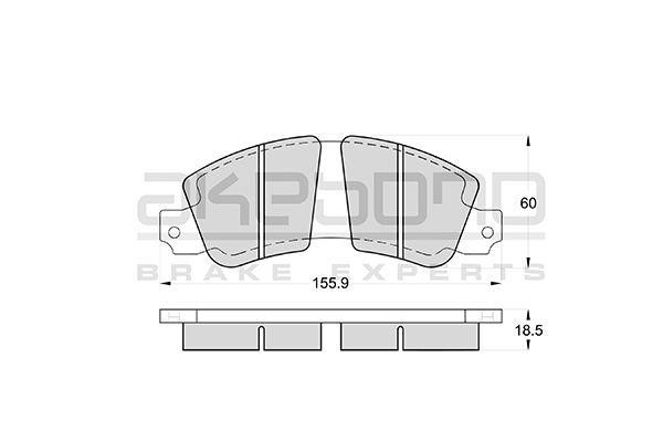 Akebono AN-4122WK Brake Pad Set, disc brake AN4122WK