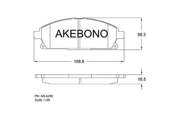 Akebono AN-629KE Brake Pad Set, disc brake AN629KE
