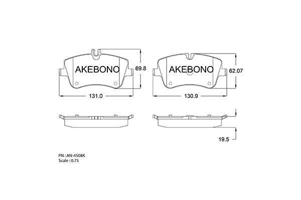 Akebono AN-4508KE Brake Pad Set, disc brake AN4508KE