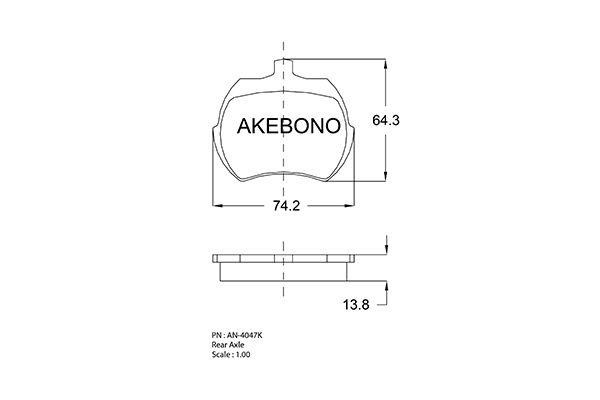 Akebono AN-4047K Brake Pad Set, disc brake AN4047K