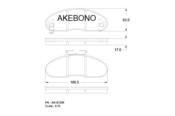 Akebono AN-8130K Brake Pad Set, disc brake AN8130K
