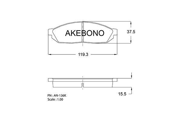 Akebono AN136K Brake Pad Set, disc brake AN136K