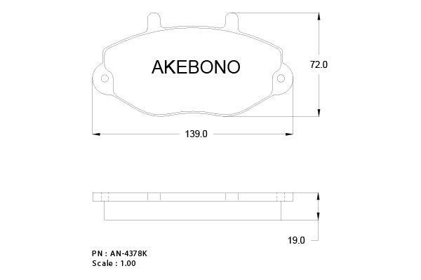 Akebono AN-4378KE Brake Pad Set, disc brake AN4378KE