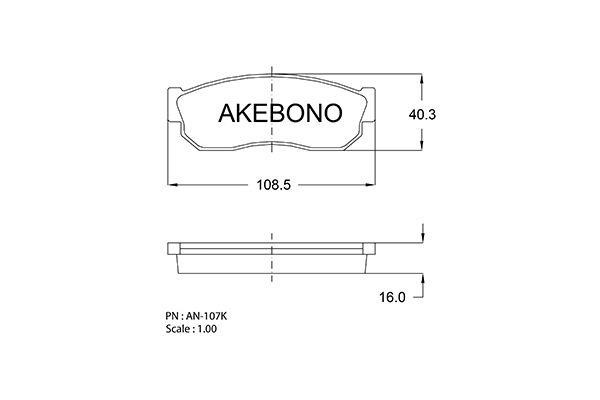 Akebono AN-107KE Brake Pad Set, disc brake AN107KE